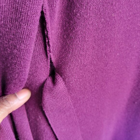 Rosanna Long Open Front Belted Purple Duster/Cardigan (Size: L) - Picture 9 of 14